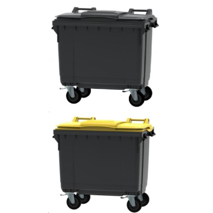 LOT DE 2 CONTENEURS 660L GRIS JAUNE